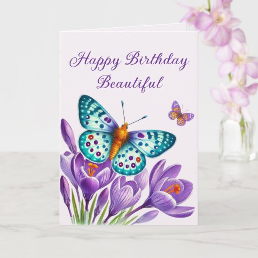 Schmetterlingsblicke unter den Blume Karte (Orchidee)