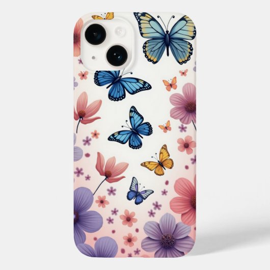 Schmetterlingsblumen Case-Mate iPhone Hülle (Rückseite)