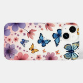 Schmetterlingsblumen Case-Mate iPhone Hülle (Rückseite (Horizontal))