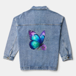 Schmetterlingsblumen-Denimjacke Jeansjacke