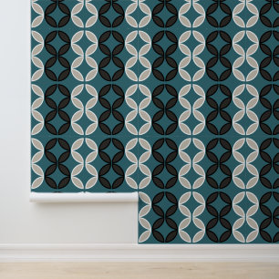 Schmetterlingsblumen Diamantkreise auf Pfauenblau Tapete