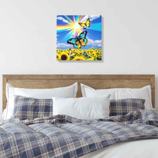 Schmetterlingsblumen Leinwanddruck (Insitu (Schlafzimmer))