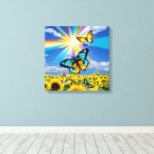 Schmetterlingsblumen Leinwanddruck (Insitu (Holzboden))