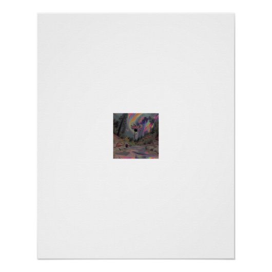 Schmetterlingsblumen-Regenbogen-Waldstrom Poster (Vorderseite)