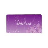 Schmetterlingsblumen und violette Blumen Adressaufkleber (Vorne)