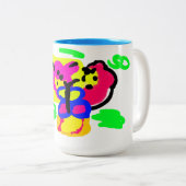 Schmetterlingsblumen Zweifarbige Tasse (VorderseiteRechts)