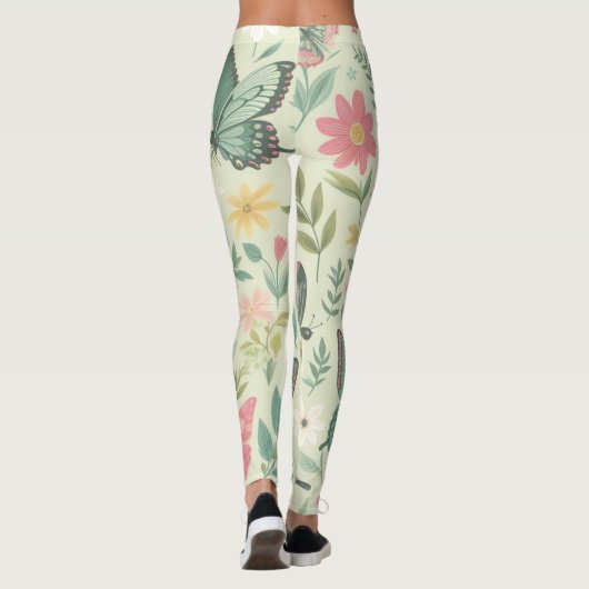 Schmetterlingsblüten: Schmetterlingsgebläse Leggings (Rückseite)