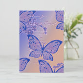 Schmetterlingsblütenvorlage - anpassbar einladung (Stehend Vorderseite)