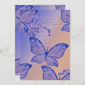 Schmetterlingsblütenvorlage - anpassbar einladung (Vorne/Hinten)