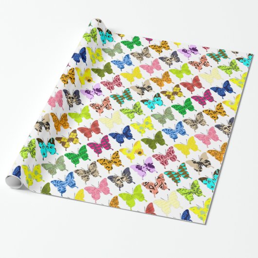 Schmetterlingscollage Geschenkpapier (Ungerollt)