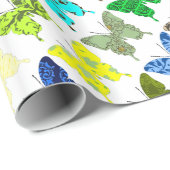 Schmetterlingscollage Geschenkpapier (Rolleneckpunkt)