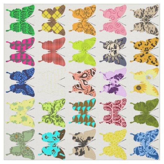 Schmetterlingscollage Stoff (Muster)