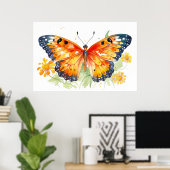 Schmetterlingsdarstellung Poster (Heimbüro)