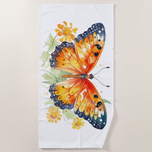 Schmetterlingsdarstellung Strandtuch (Vorderseite)