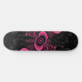 Schmetterlingsdeck aus schwarzem und rosa Fraktal Skateboard (Horizontal)