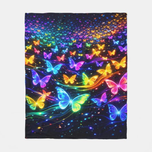 Schmetterlingsdecke mit neonfarben fleecedecke (Vorderseite)