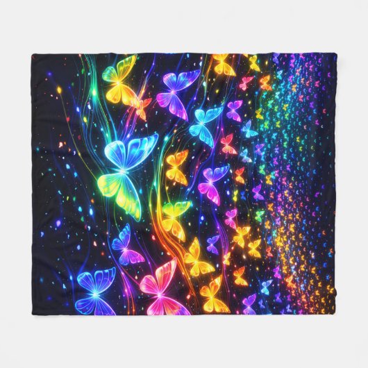 Schmetterlingsdecke mit neonfarben fleecedecke (Vorderseite (Horizontal))