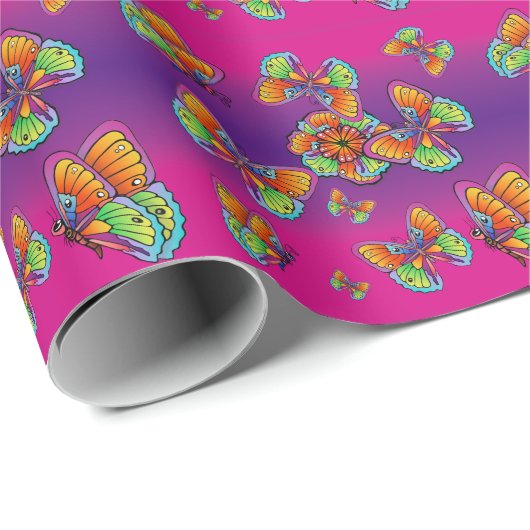 Schmetterlingsdesign Geschenkpapier (Rolleneckpunkt)