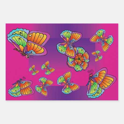 Schmetterlingsdesign Geschenkpapier Set (Vorderseite 2)
