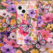 Schmetterlingsdesign mit Frühlingsblüten iPhone Hülle