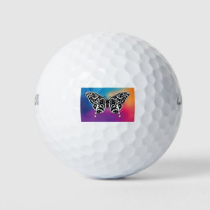 Schmetterlingsdesign mit Sonnenuntergangfarben Golfball