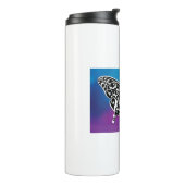 Schmetterlingsdesign mit Sonnenuntergangfarben Thermosbecher (Nach links gedreht)