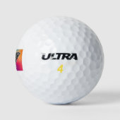 Schmetterlingsdesign mit Sunset-Farben Golfball (Logo)