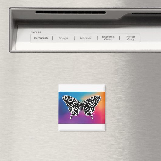 Schmetterlingsdesign mit Sunset-Farben Magnet (In Situ (Geschirrspüler))