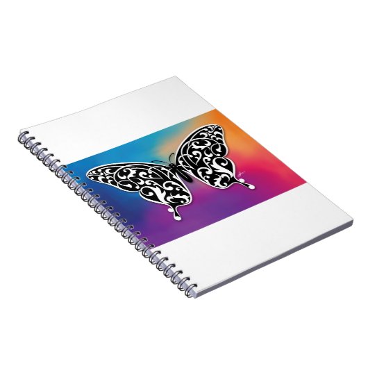Schmetterlingsdesign mit Sunset-Farben Notizblock (Rechte Seite)