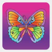 Schmetterlingsdesign Quadratischer Aufkleber (Vorderseite)
