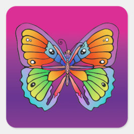 Schmetterlingsdesign Quadratischer Aufkleber