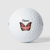 Schmetterlingsdesign Rosa Golfball (Vorderseite)