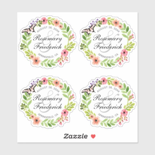 Schmetterlingsdraht-Brille und Bodenkleber Aufkleber (Blatt)