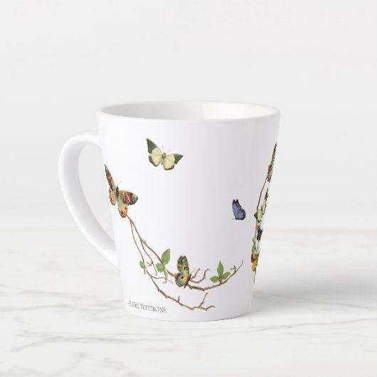 Schmetterlingsdraht personalisiert Tasse (Linke Ecke)