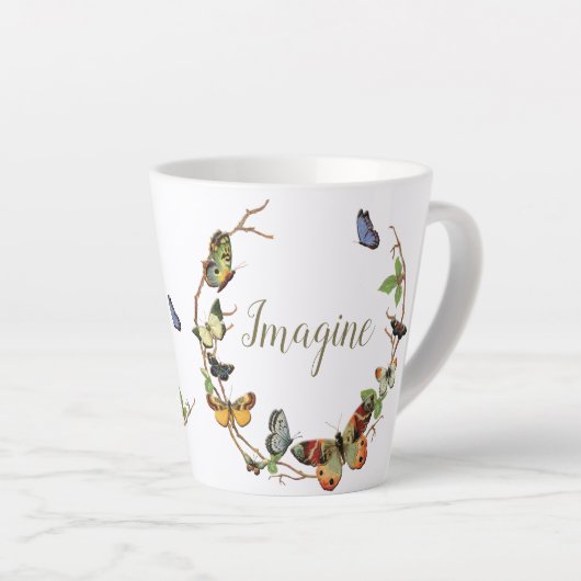 Schmetterlingsdraht personalisiert Tasse (Rechte Ecke)