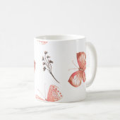 Schmetterlingsdruck Kaffeetasse (VorderseiteRechts)