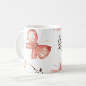 Schmetterlingsdruck Kaffeetasse (Vorderseite Links)