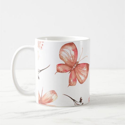 Schmetterlingsdruck Kaffeetasse (Links)