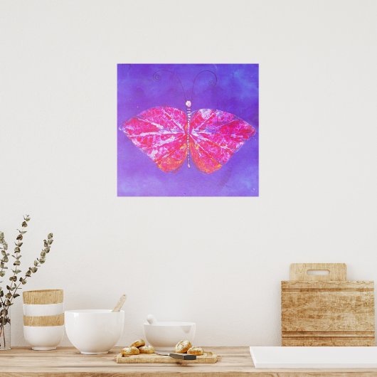 Schmetterlingsdruck Poster (Küche)