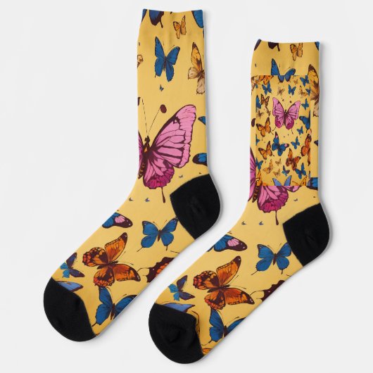Schmetterlingsdruck Socken (Linkes Detail)