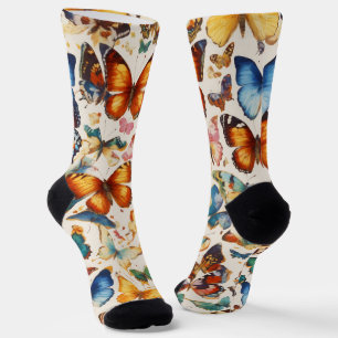 Schmetterlingsdruckauflagen Socken