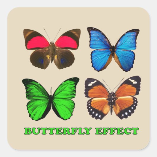 Schmetterlingseffekt Quadratischer Aufkleber (Vorderseite)