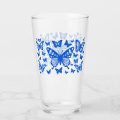 Schmetterlingsegnen in Blau Glas (Rückseite)