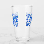 Schmetterlingsegnen in Blau Glas (Links)