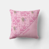 Schmetterlingseil-Seepferd in Bläschen Custom Pink Kissen (Rückseite)