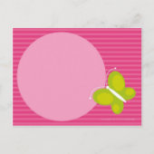 Schmetterlingseinladung [Limon + pink] Einladungspostkarte (Rückseite)