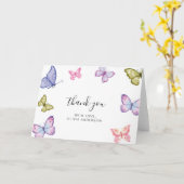 Schmetterlingsfalte Danke Karte (Gelbe Blume)