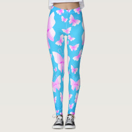Schmetterlingsfamilie der rosa Schatten Leggings