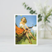 Schmetterlingsfänger-Button Postkarte (Stehend Vorderseite)