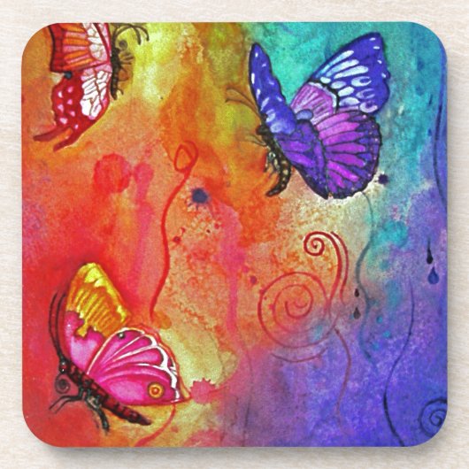 Schmetterlingsfarbe Untersetzer (Vorderseite)